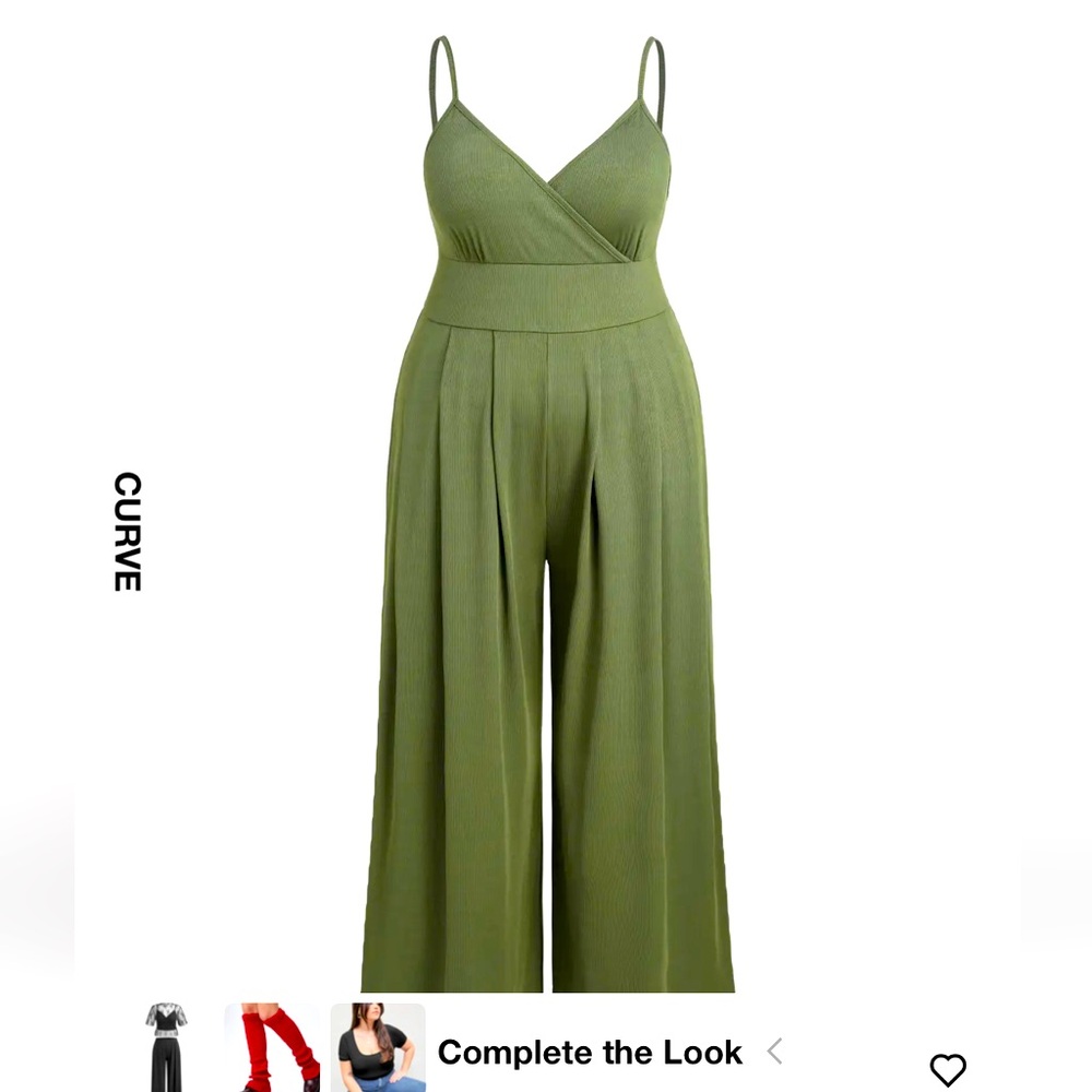 V-NECK CAMI WIDE LEG JUMPSUIT CURVE & PLUS